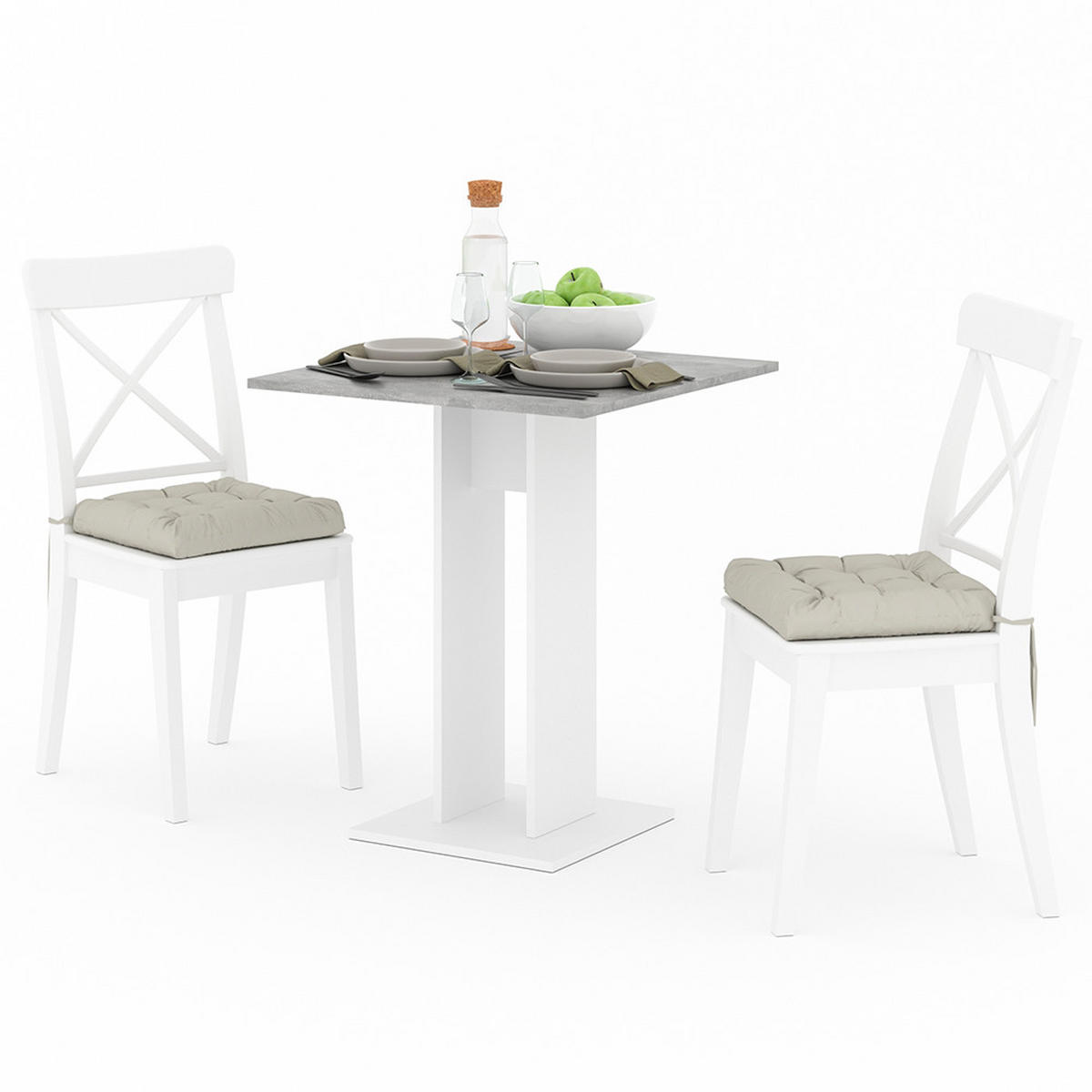 ESSTISCH Repose Beton 65 x 65 cm - Grau, Holzwerkstoff (65/65/78cm) - Vicco