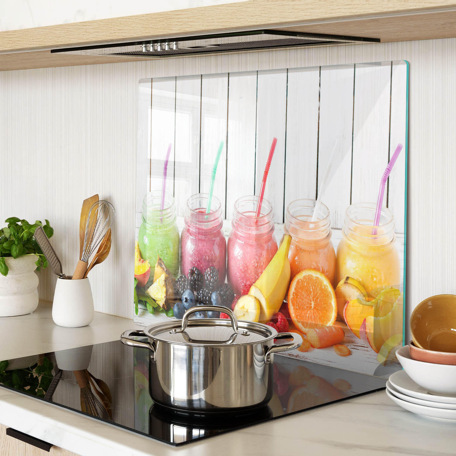 GLASPLATTE 60x52 cm Fruchtcocktails - Multicolor, Glas (60/0.4/52cm) - TULUP