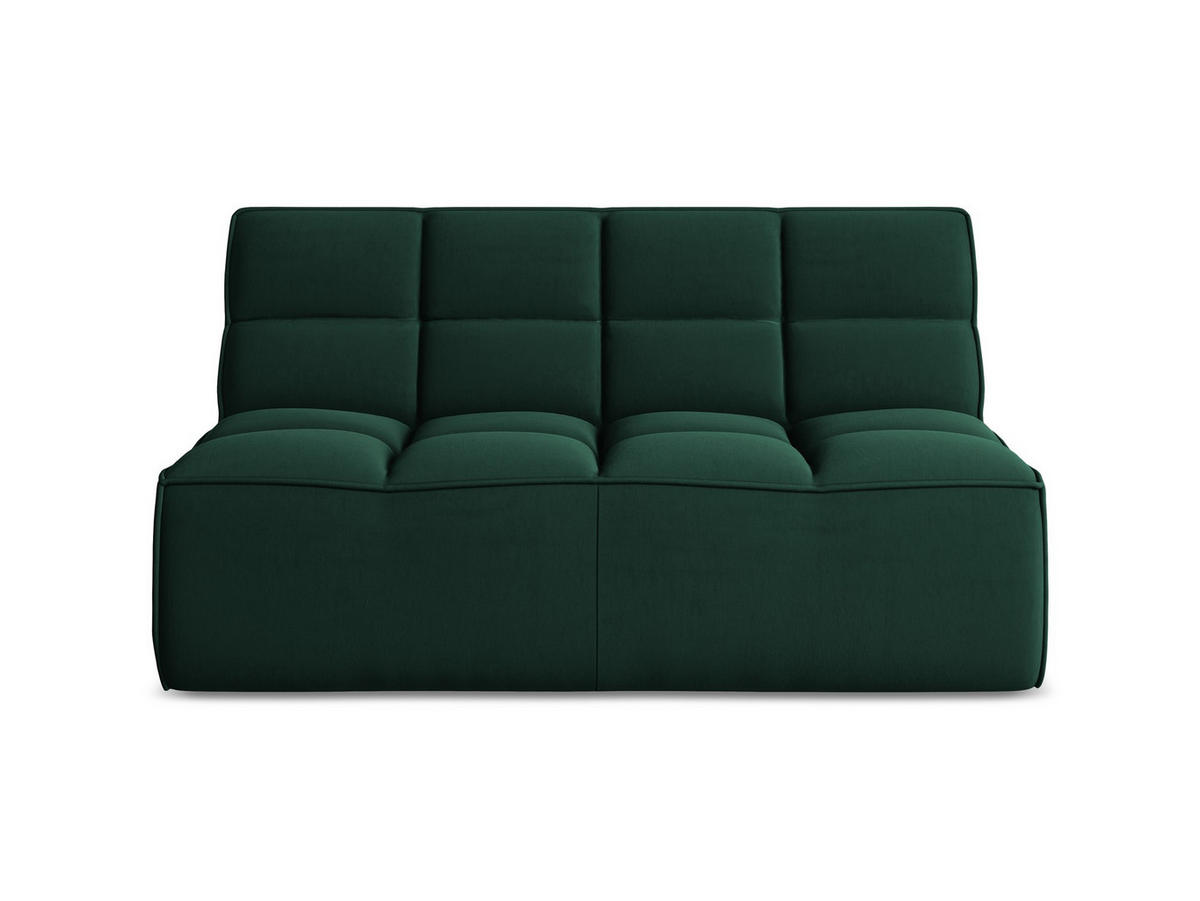 2-SITZER-SOFA Samt Stoff Grün - Dunkelgrün/Schwarz, Kunststoff/Textil (160/75/93cm) - Makamii