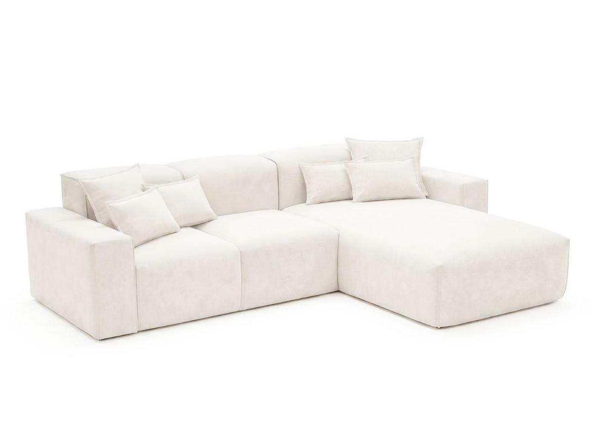 ECKSOFA Leni Creme Rechts - Creme, Holz/Textil (180/265cm) - Graingold