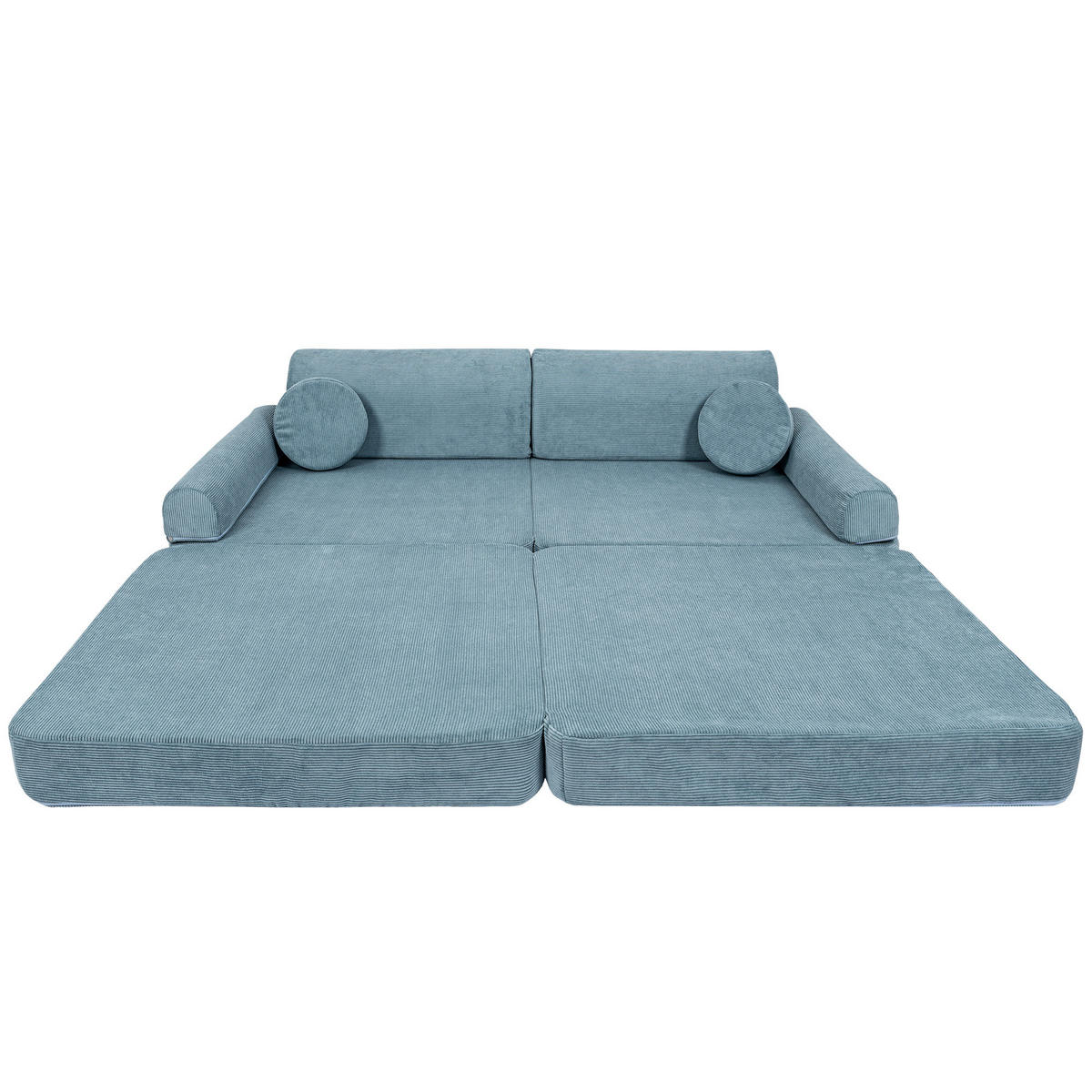 KINDERSOFA, Slimcord, Türkis - Türkis, Textil (160/24/80cm) - MeowBaby