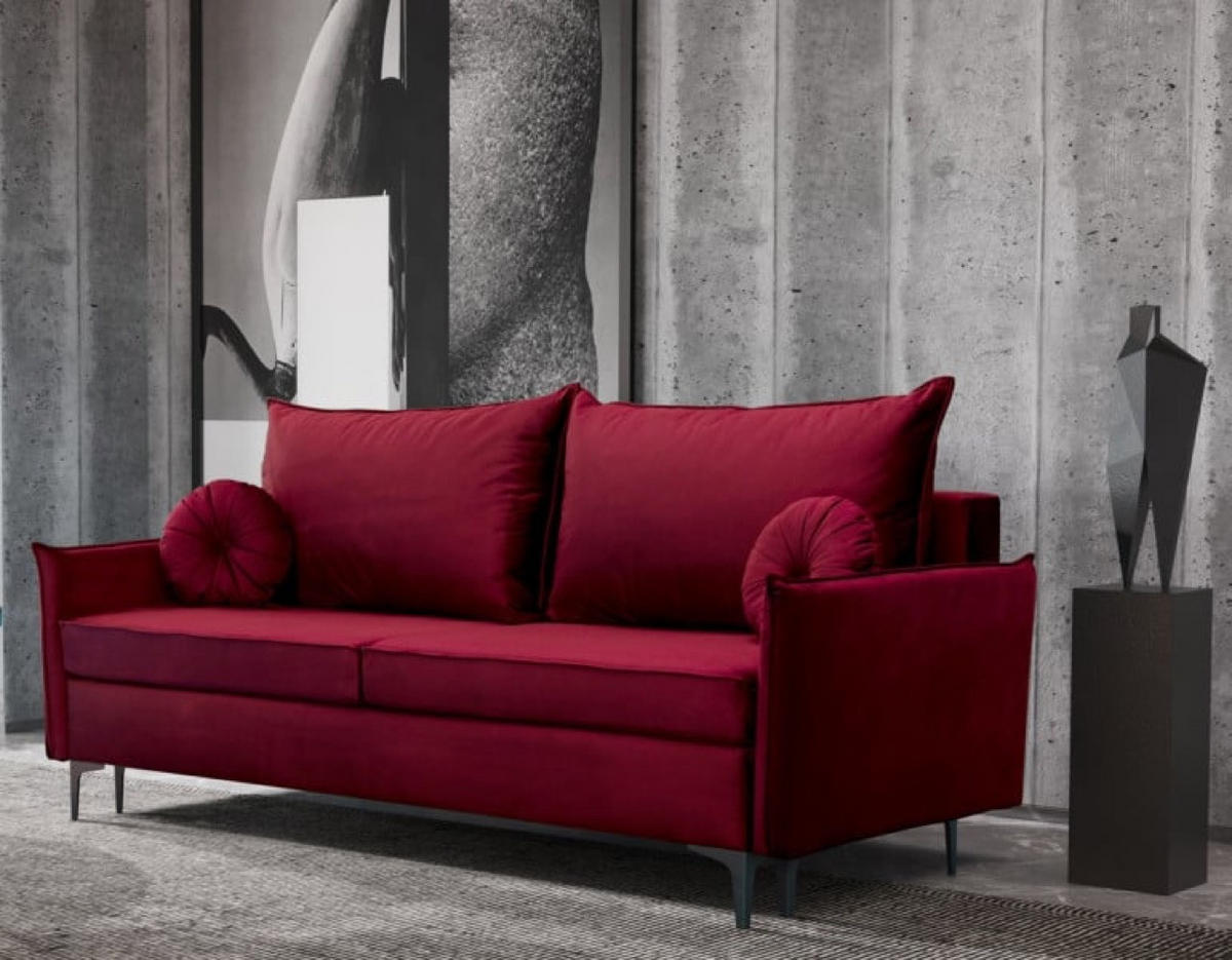 SOFA Rot LEA Mit Schlaffunktion - Rot, Textil (215/96/94cm) - Sepro Meble