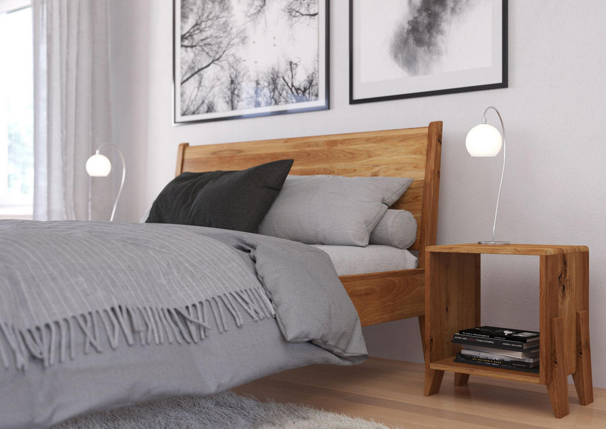 MASSIVHOLZBETT Radom 180/200 in Naturfarben, Eiche-lackiert - Eichefarben, Eichenholz/Holz (180/200cm) - Visby