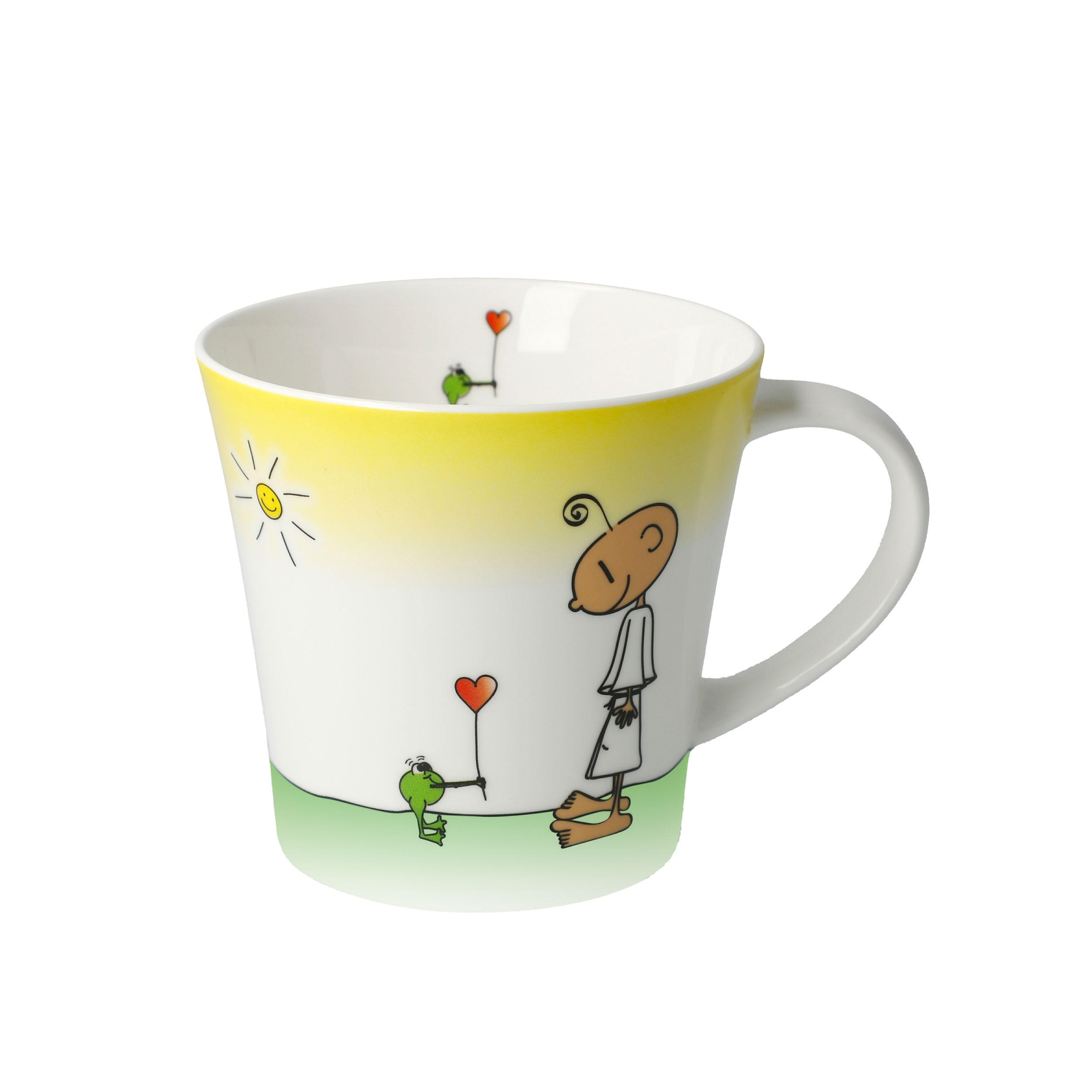 TEETASSE Der kleine Yogi Glücklich, Fine Bone China, Bunt, 350 ml - Multicolor, Keramik (0.35L) - Goebel