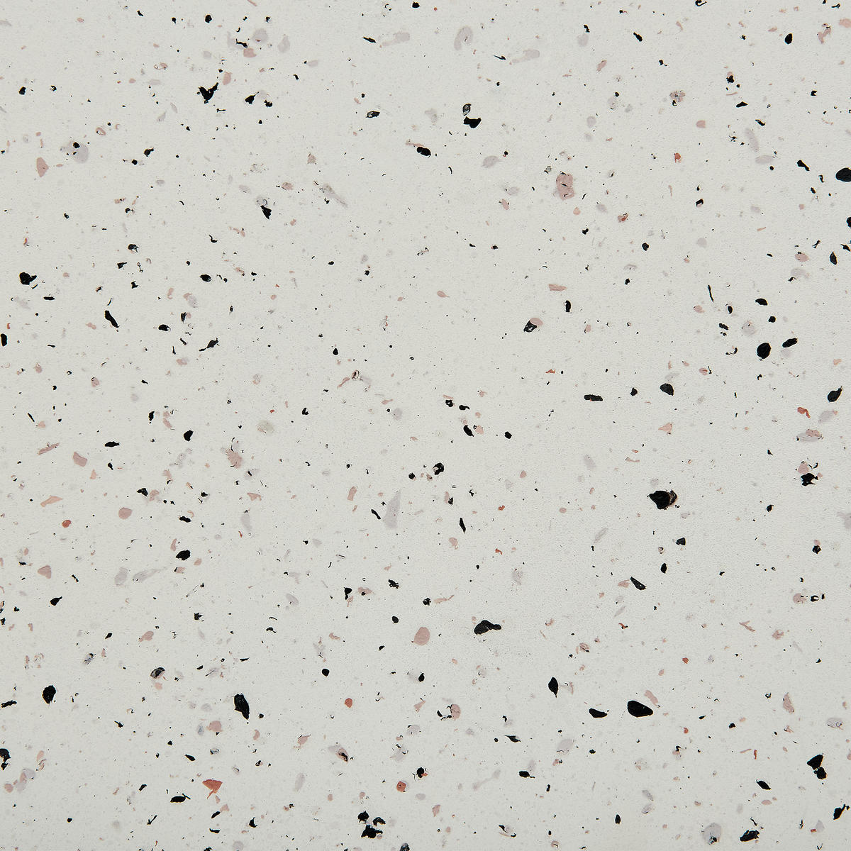 GARTENBEISTTELLTISCH Beton cremeweiß Terrazzo Optik rund 50 cm Caffi - Weiß, Stein (50/50/52cm) - Beliani