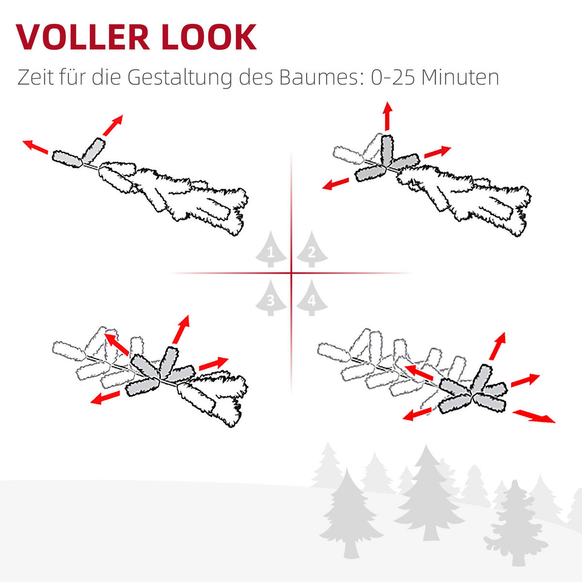 WEIHNACHTSBAUM 180 cm, künstliche Tanne, Grün - Grün, Kunststoff (180cm) - HOMCOM