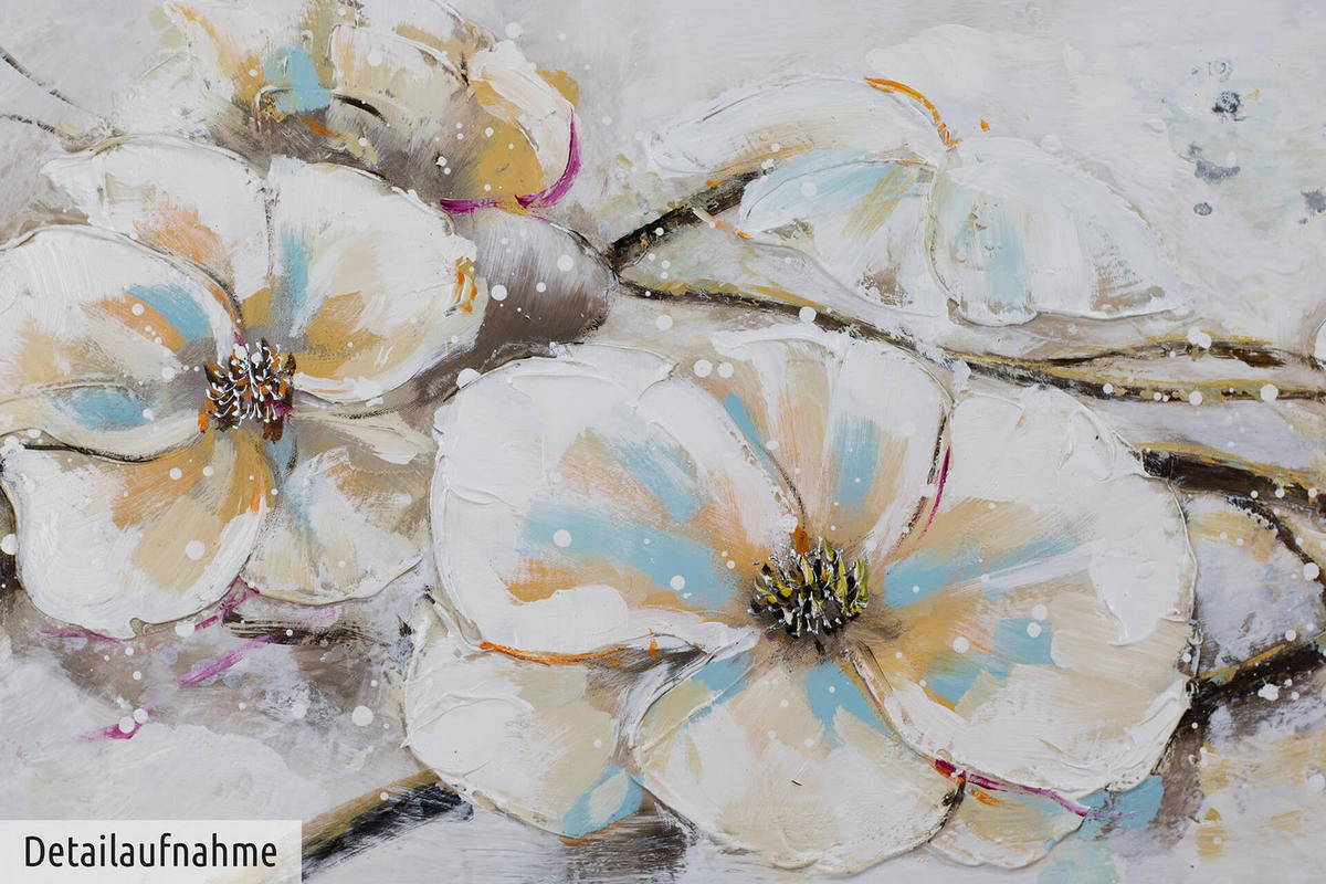 ÖLGEMÄLDE 150/50 cm - Weiß, Holz/Textil (2.1/50cm) - KUNSTLOFT