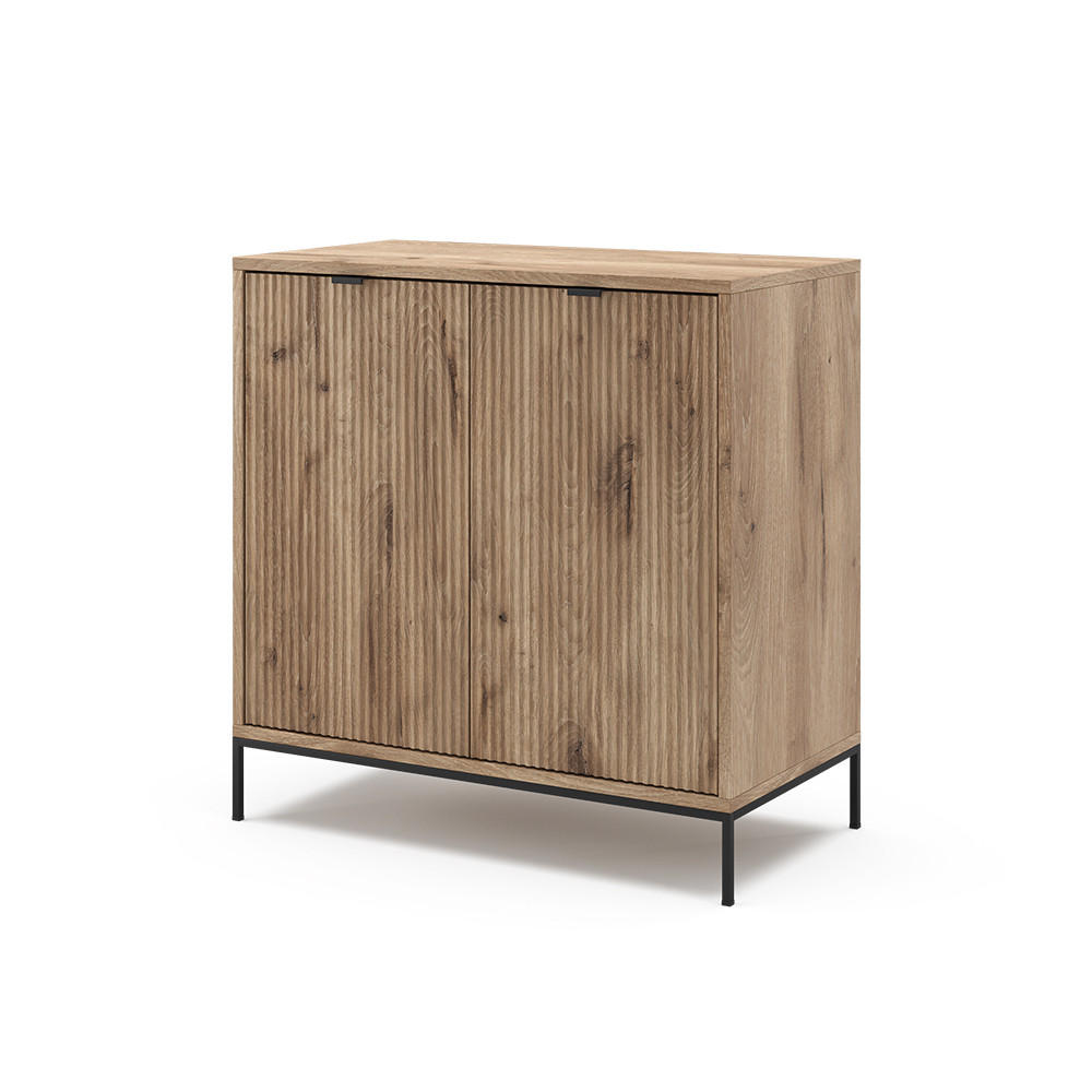 KOMMODE Eliza Viking Oak 80 x 81.2 cm mit 2 Türen - Eiche Wotan, Holzwerkstoff (42/81.2/80cm) - Vicco