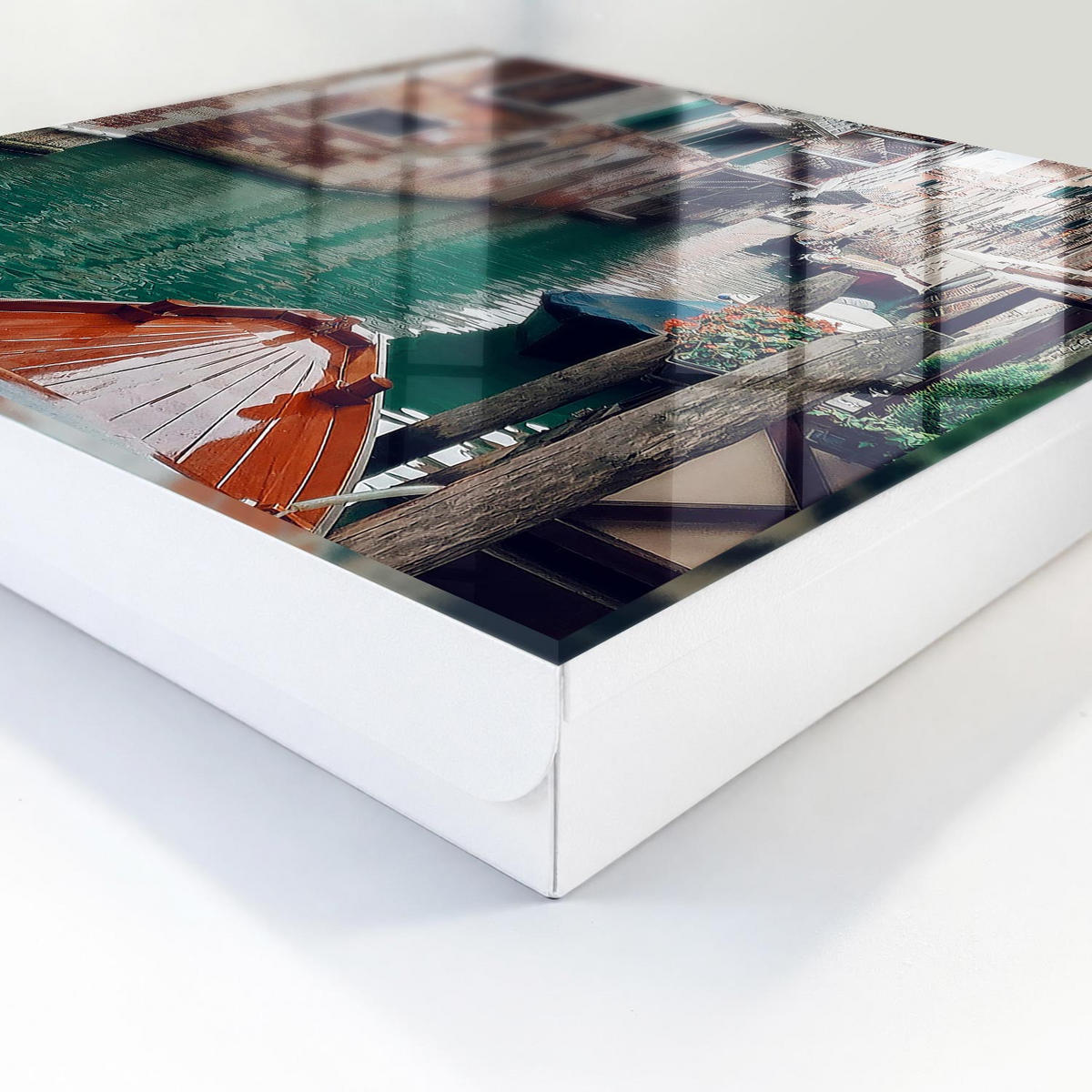 SCHLÜSSELBOX Weiß 30x30 cm – Türöffnung nach rechts - Romantisches Venedig - Braun, Metall (30/30/5cm) - TULUP