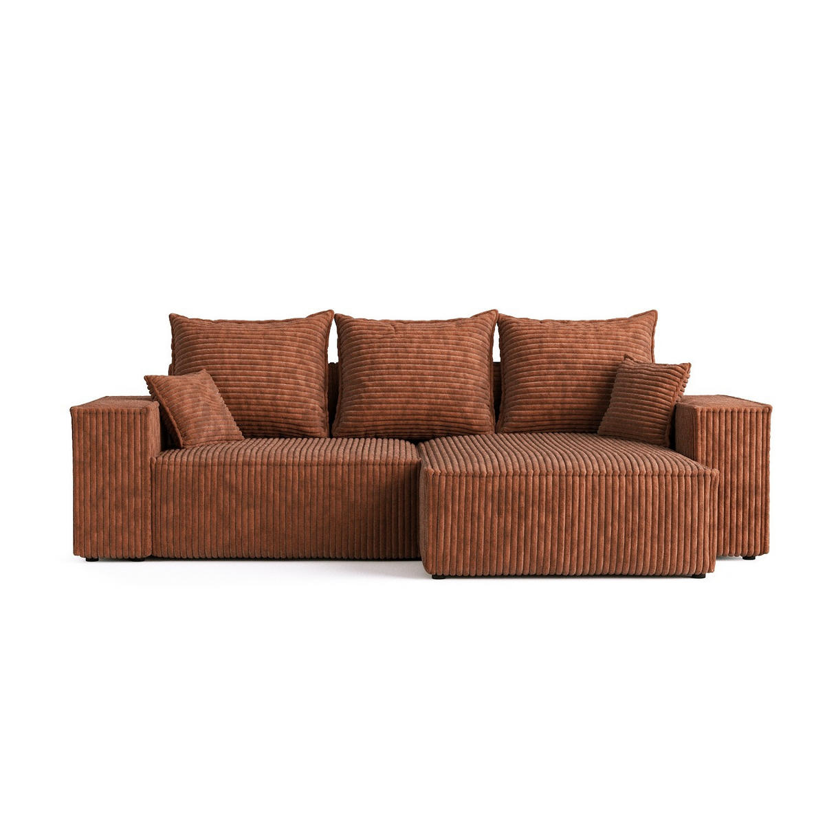 ROHOVÁ SEDAČKA SENSO, textil, Měděná - černá/měděná, dřevo/kompozitní dřevo (255/148cm) - AltaBeds