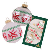 CHRISTBAUMKUGELN Tanzender Santa Silberfarbig 7cm (Glas / 4 Stk.) - Silberfarben, Glas (6/7/6cm) - Krebs Glas Lauscha