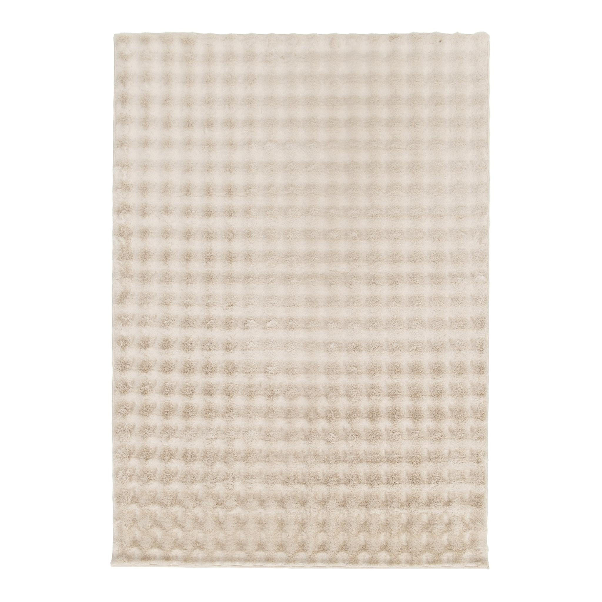 TEPPICH ultraweich mit Relief-Effekt Beige - Beige, Textil (80/150cm) - AFK Living