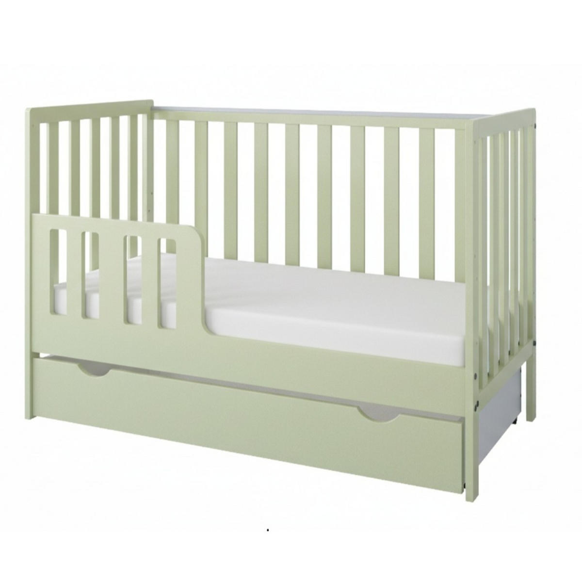 BABYBETT BeBino mit Matratze und Schublade - Mintgrün, Holzwerkstoff (60/120cm) - kiki design