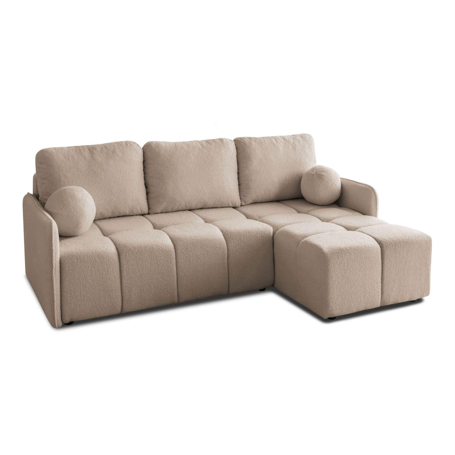 ECKSOFA GAMMA mit Schlaffunktion Quelle 05 - Beige, Textil (217/145cm) - Lookway