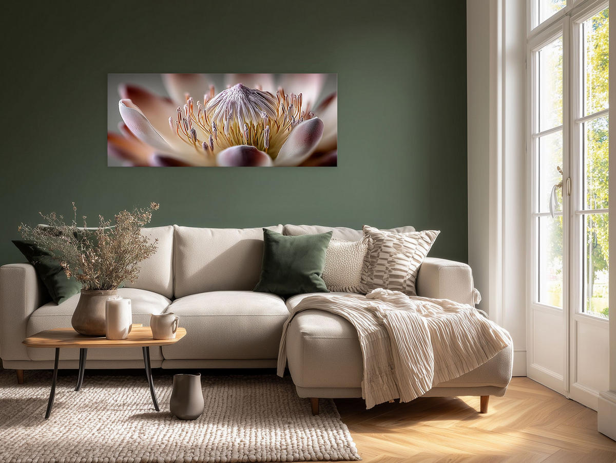 GLASBILD 125x50 cm Blumen rosa - Rosa, Glas (125/50cm) - artissimo