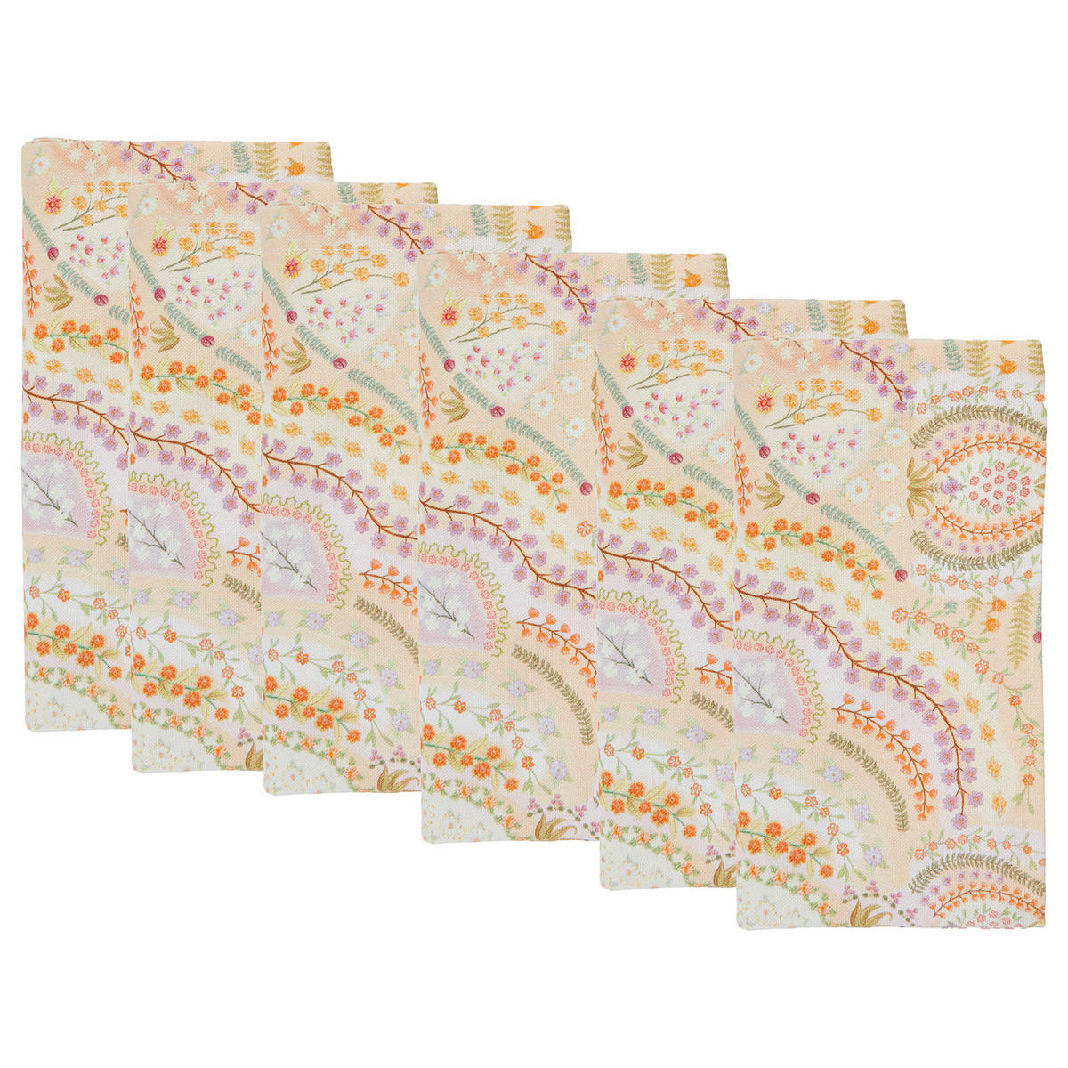 SERVIETTE (6er-Set) Bollywood 42x42 cm - Multicolor, Textil (42/42cm) - Butlers