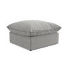 POUF Bouclé Stoff Grau - Hellgrau/Schwarz, Holzwerkstoff/Kunststoff (75/45/75cm) - Makamii