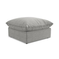 POUF Bouclé Stoff Grau - Hellgrau/Schwarz, Holzwerkstoff/Kunststoff (75/45/75cm) - Makamii
