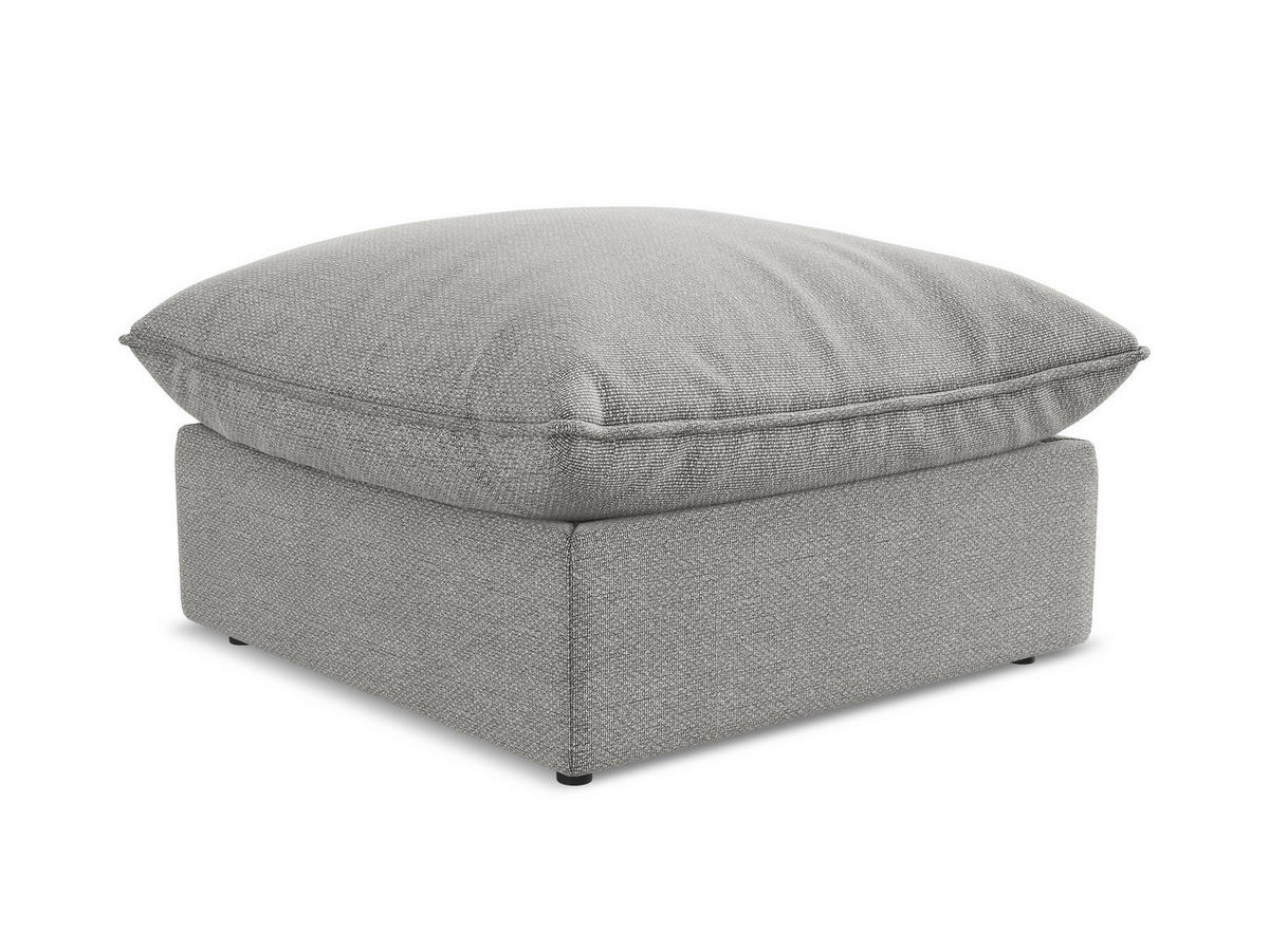 POUF Bouclé Stoff Grau - Hellgrau/Schwarz, Holzwerkstoff/Kunststoff (75/45/75cm) - Makamii