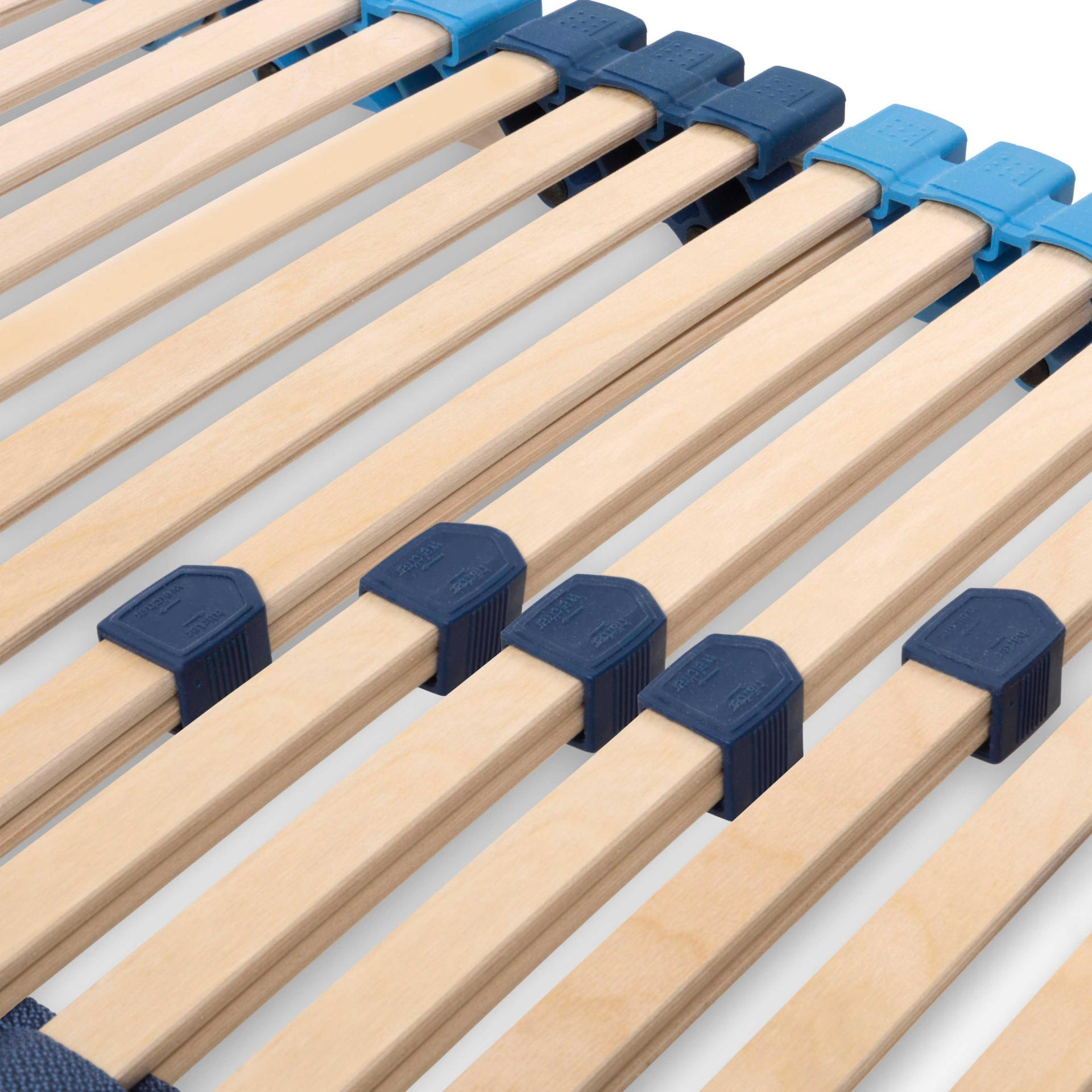 LATTENROST Superflex NV MZV – 7-Zonen-Lattenrost zur Selbstmontage, durchgehender Holm, 42 Leisten - Weiß, Holz (100/220cm) - Betten-ABC