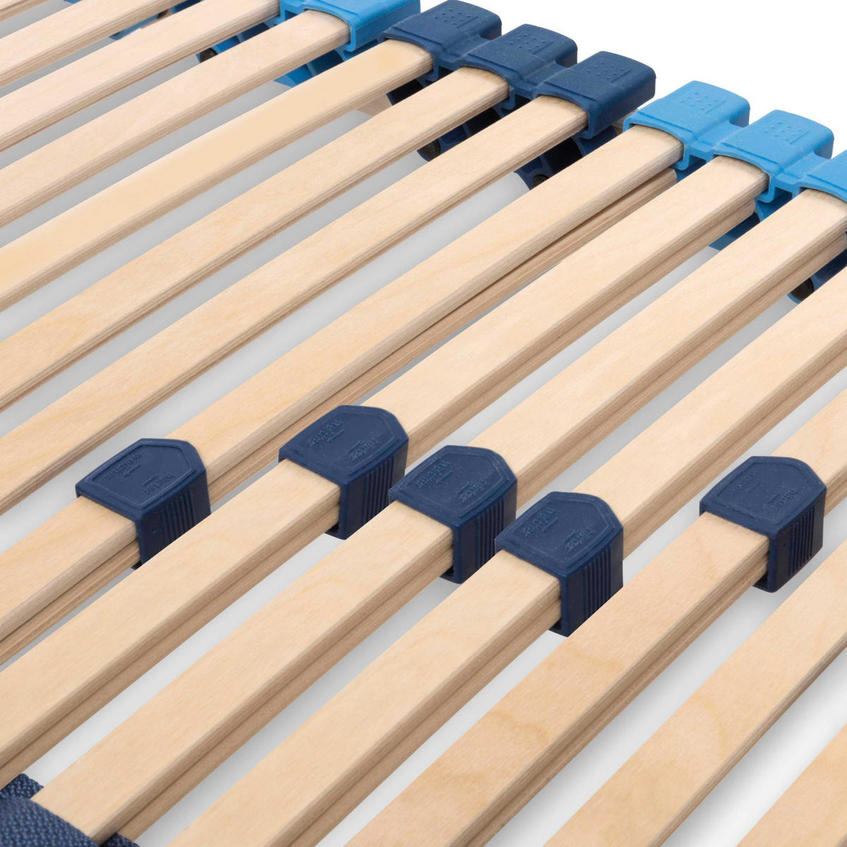 LATTENROST Superflex NV MZV – 7-Zonen-Lattenrost zur Selbstmontage, durchgehender Holm, 42 Leisten - Weiß, Holz (100/220cm) - Betten-ABC