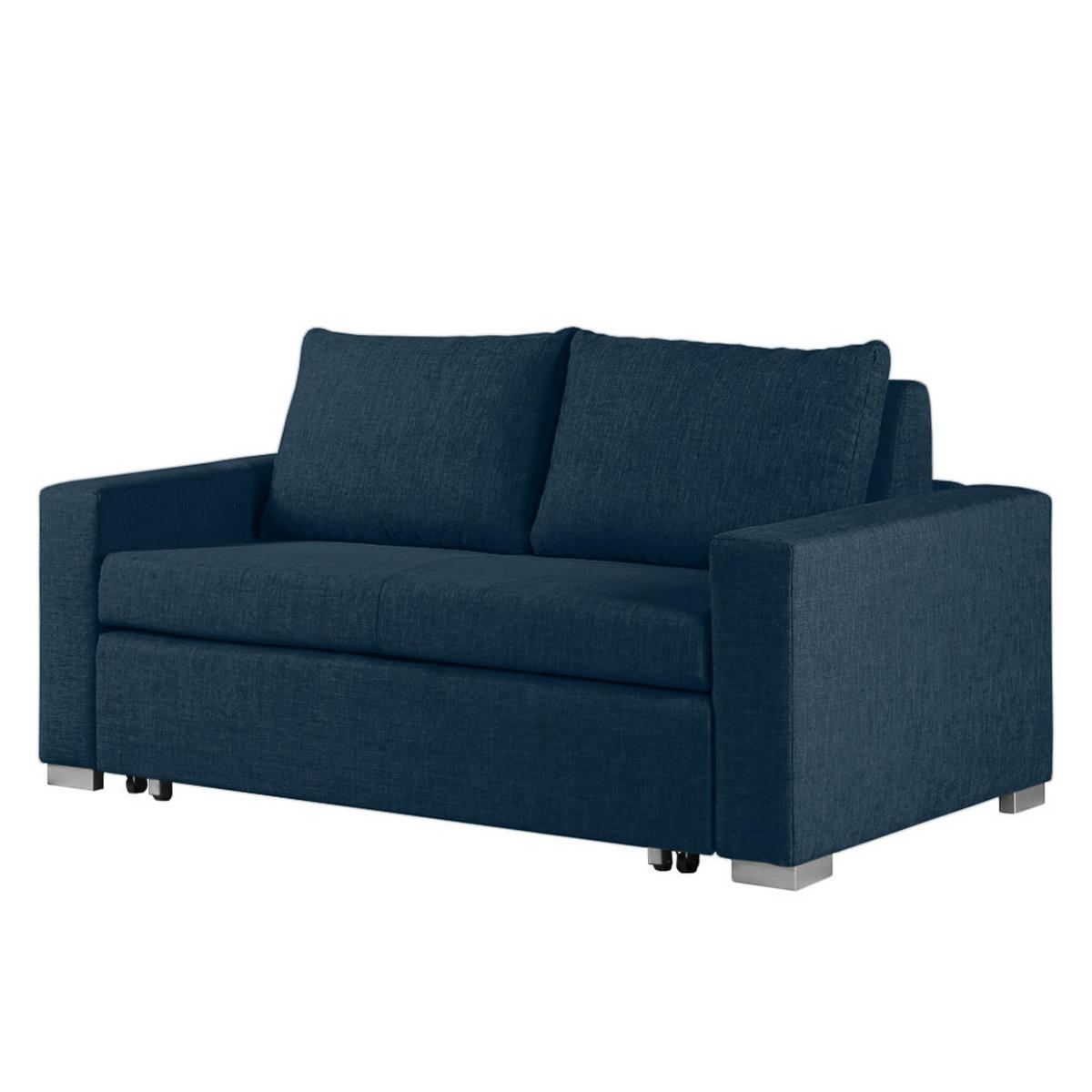 SCHLAFSOFA - Blau/Silberfarben, Textil (153/90/90cm) - home24