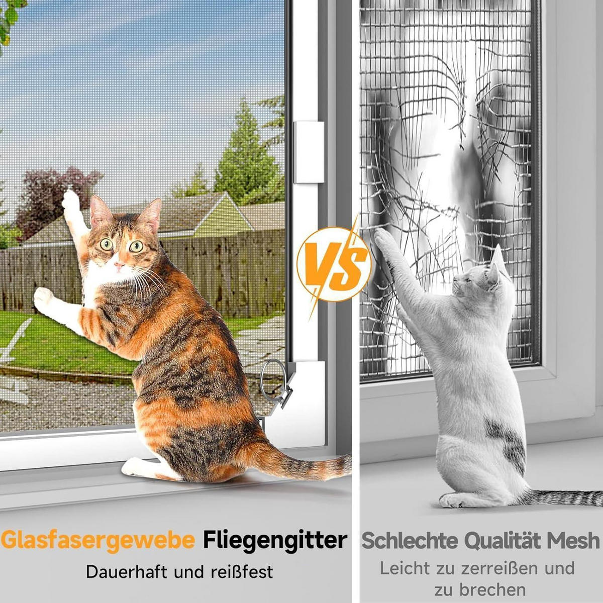 FENSTER-MOSKITONETZ mit Magneten 120 x 130 cm Weiß/Grau - Weiß, Kunststoff (2/120/130cm)