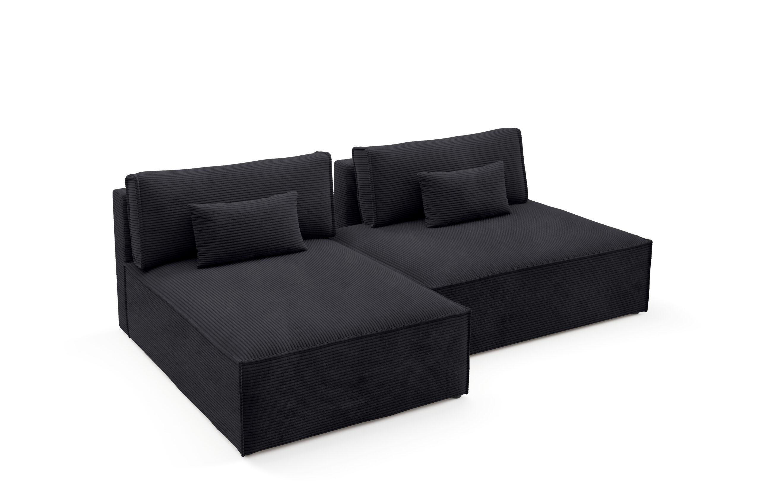 ECKSOFA mit Schlaffunktion Schwarz - Schwarz, Textil (236/148cm) - Furnisell