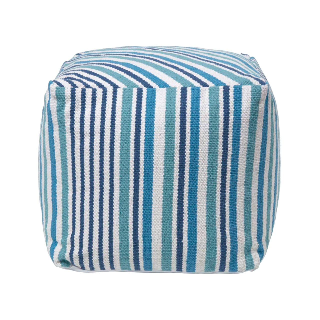 SITZWÜRFEL blau gestreift, 40/40/40 cm - Blau, Textil (40/40/40cm) - Homescapes