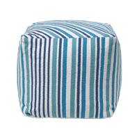 SITZWÜRFEL blau gestreift, 40/40/40 cm - Blau, Textil (40/40/40cm) - Homescapes