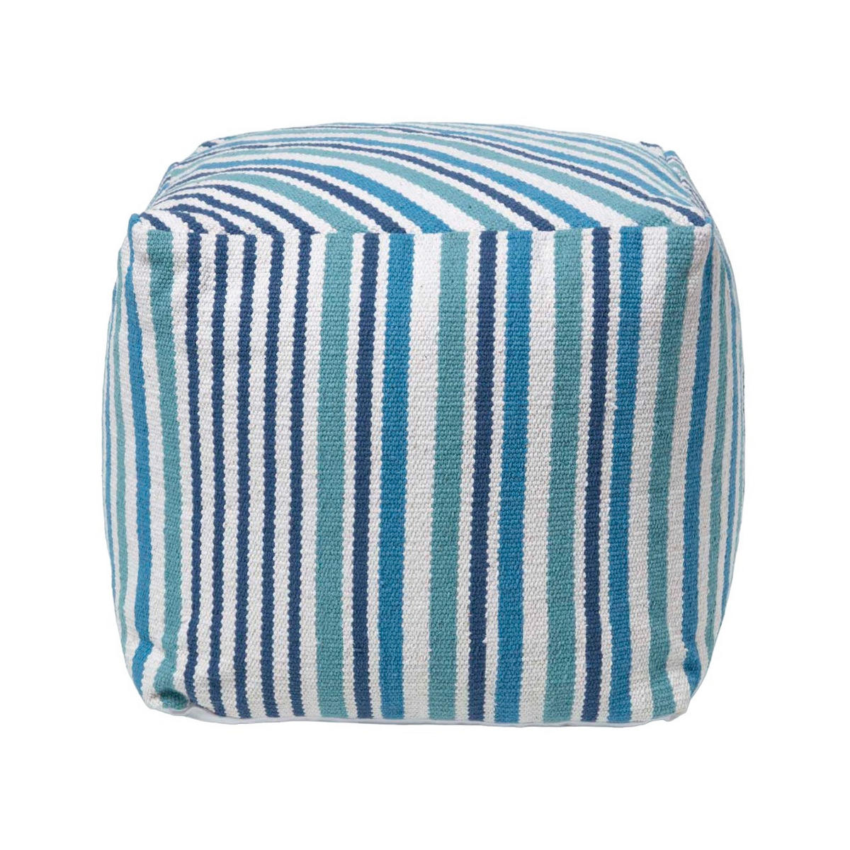 SITZWÜRFEL blau gestreift, 40/40/40 cm - Blau, Textil (40/40/40cm) - Homescapes