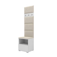 GARDEROBEN-SET Nela IV mit gepolsterten Paneelen 50/187/40 - Silberfarben/Creme, Holzwerkstoff/Kunststoff (50/187/40cm)