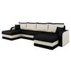 ECKSOFA Kris U - Schwarz/Weiß, Holz/Kunststoff (304/80/140cm) - MIRJAN24