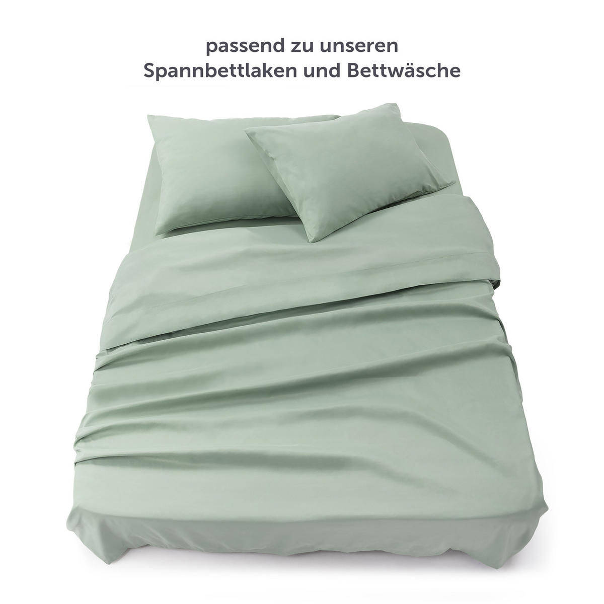BETTTUCH ohne Gummi 160/275 cm, in Grün - Grün, Textil (275/160cm) - Blumtal