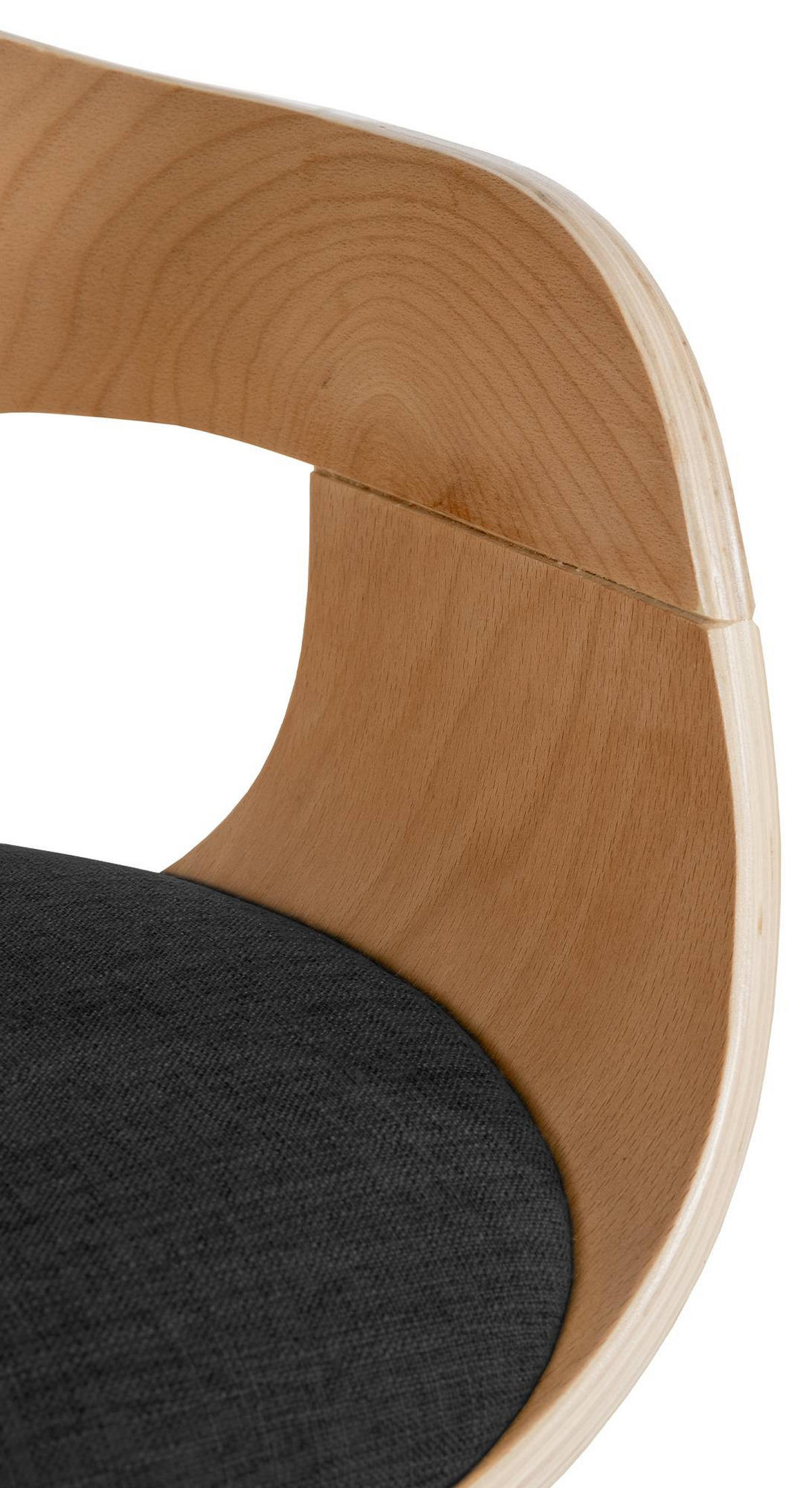 ARMLEHNENSTUHL 2er Set Stoff Natura/Dunkelgrau - Eukalyptusholzfarben/Dunkelgrau, Holz/Textil (49/73/46cm) - CLP