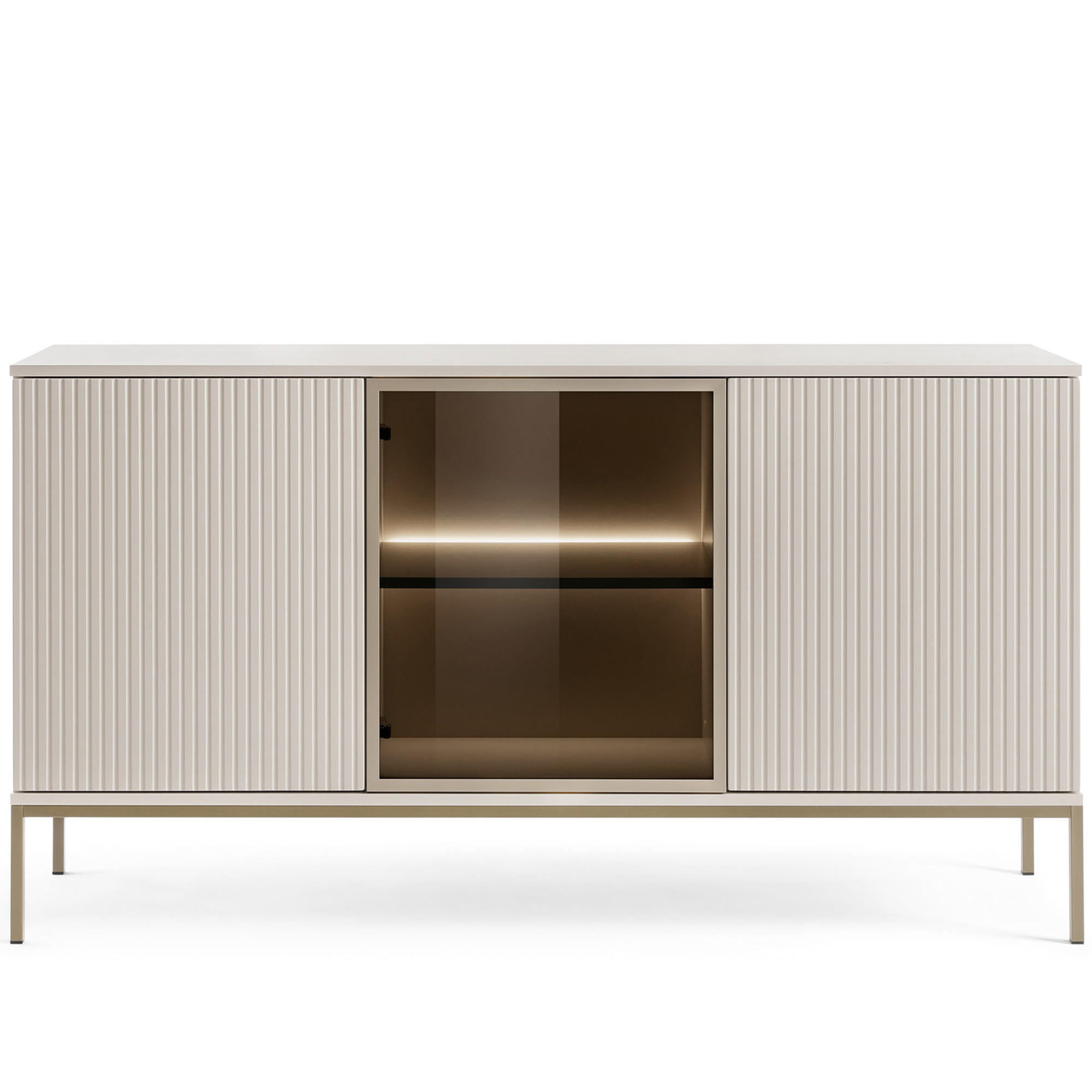 KOMMODE FONTE, Cremefarbig - Creme, Holzwerkstoff (154/83/39cm) - KONSIMO®