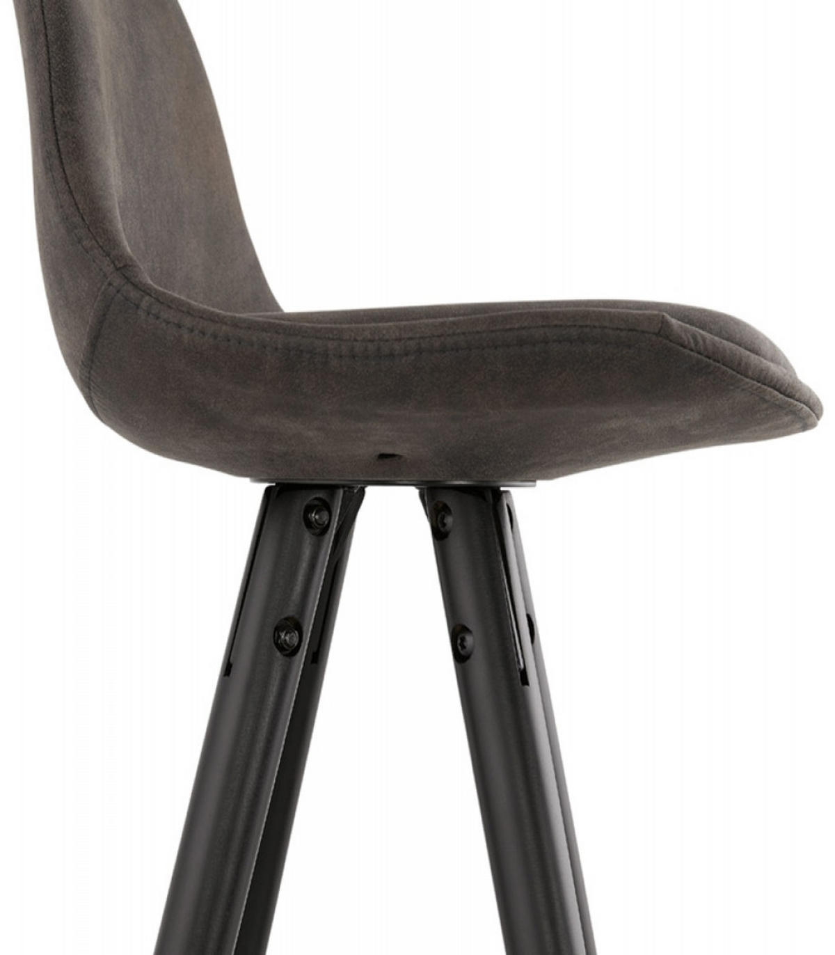 BARHOCKER Mikrofaser Sitz mit Holzgestell im Retro Industrie Stil KONG, Anthrazit 41x41x97 cm - Anthrazit/Schwarz, Holz/Buchenholz (41/97/41cm) - KADIMA DESIGN