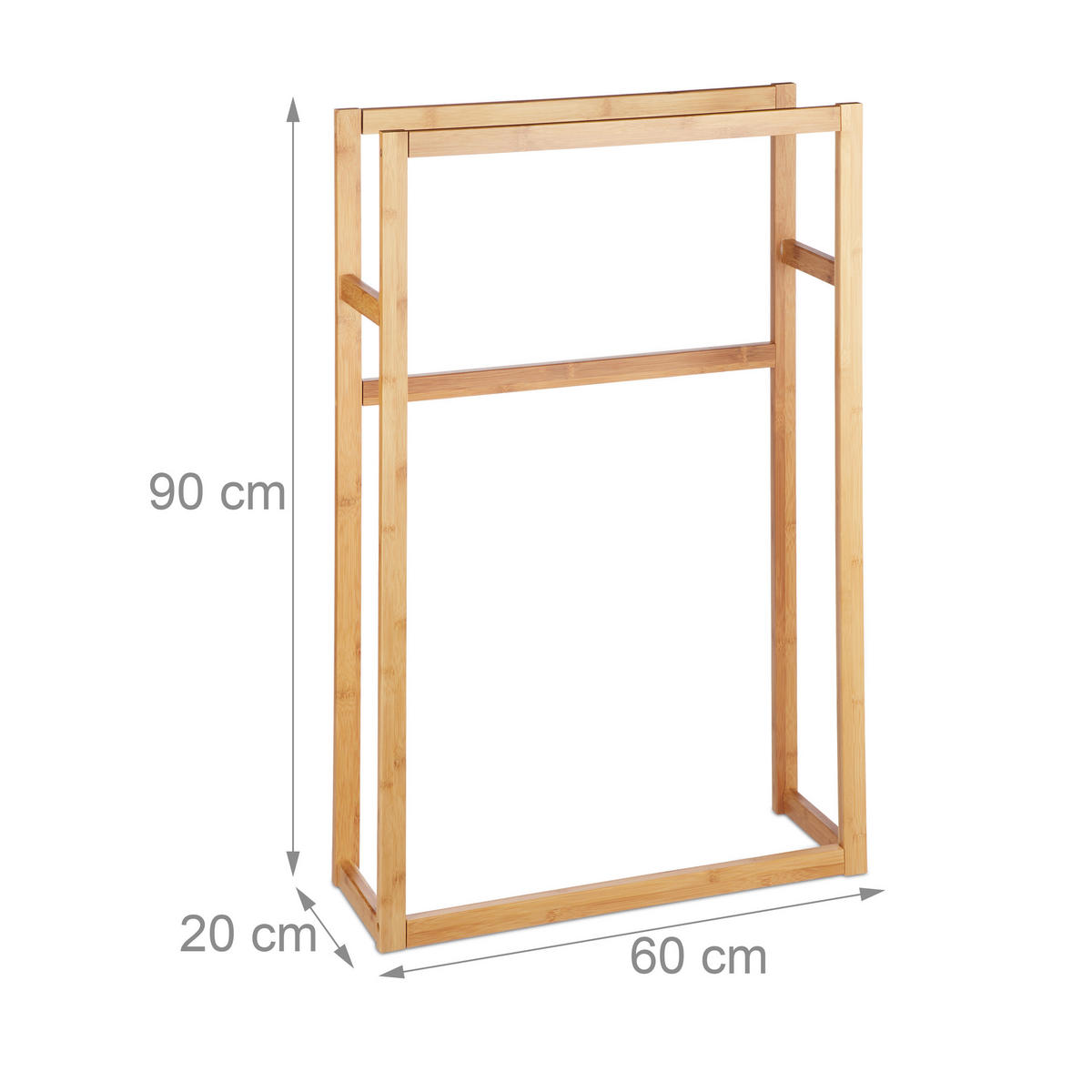 HANDTUCHSTÄNDER - Hellbraun, Holz (60/90/20cm) - Relaxdays