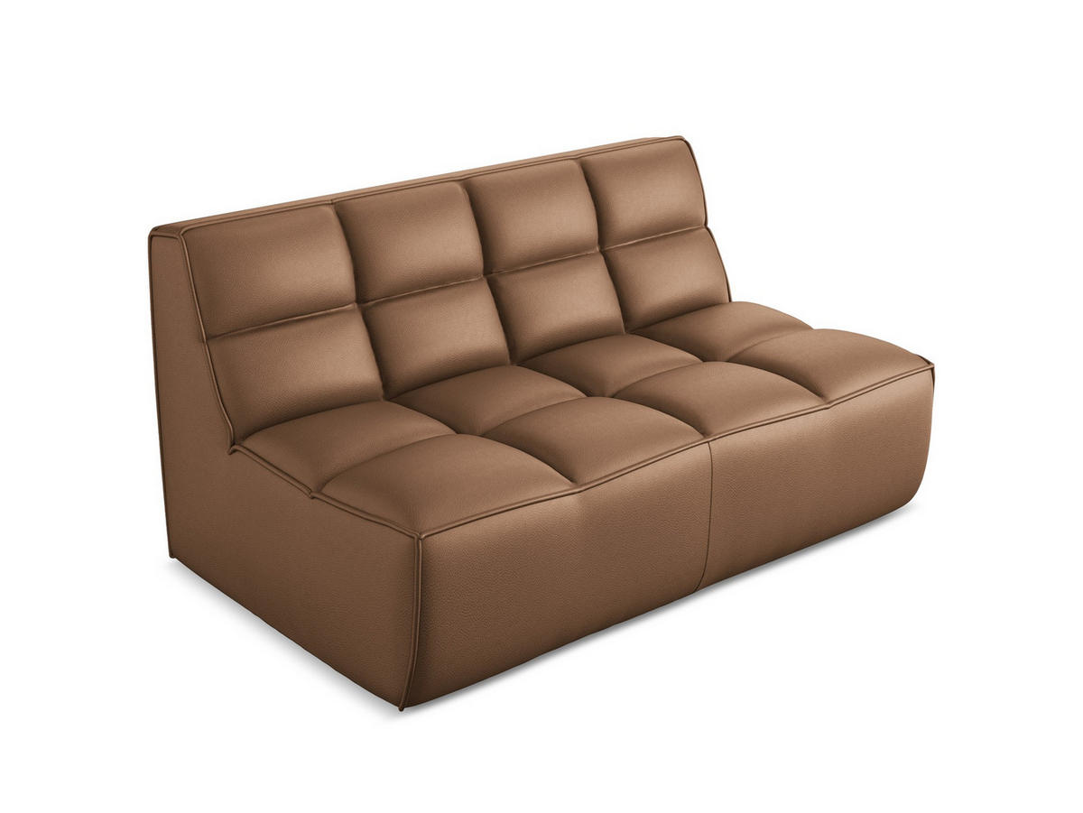 2-SITZER-SOFA Kunstleder Braun - Lila/Schwarz, Leder/Kunststoff (160/75/93cm) - Makamii