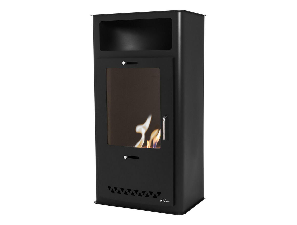 BIOETHANOL-OFEN Schwarz inklusive 2 L-Tank und 3 kW Leistung - Schwarz, Metall (52/98/34cm) - Purline