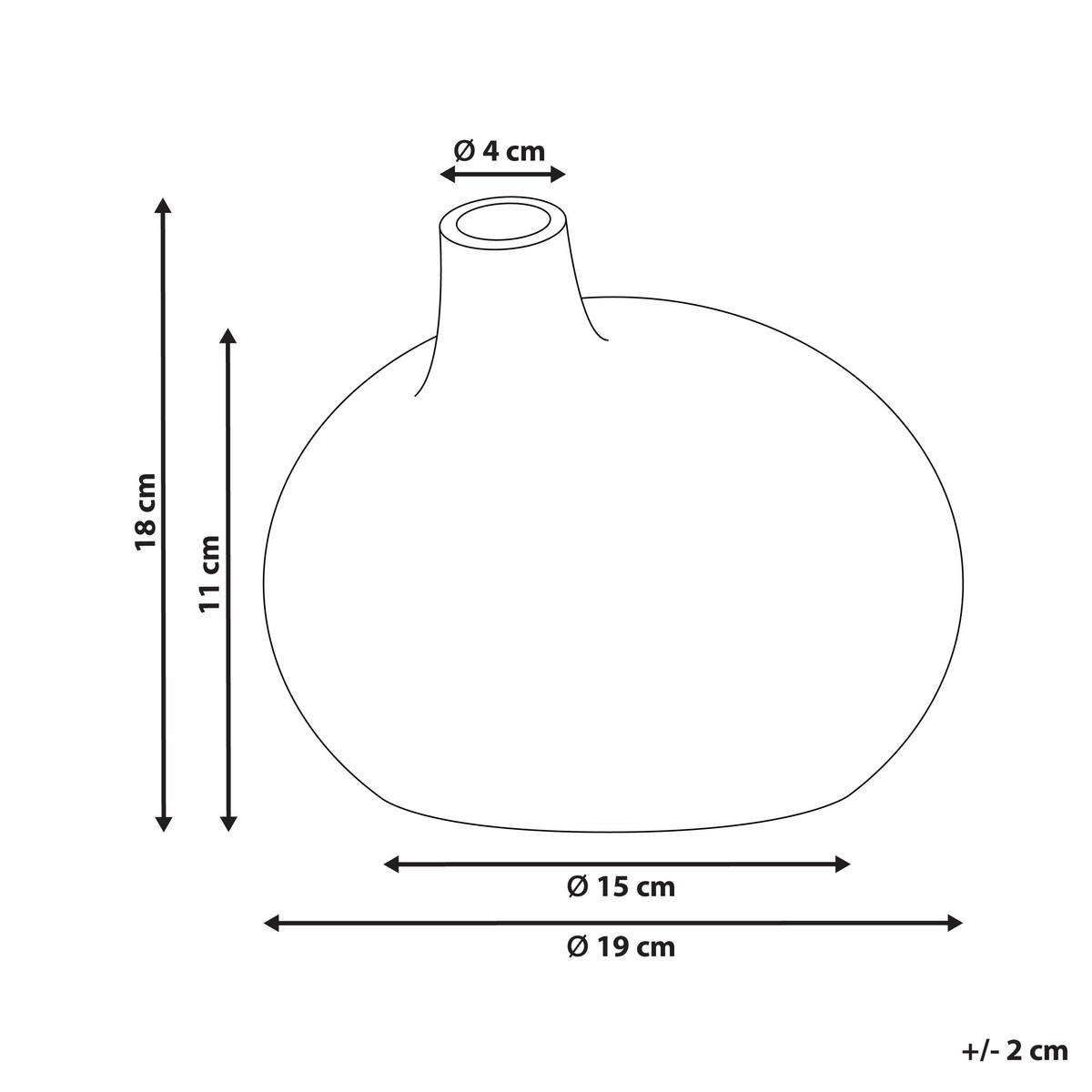 DEKOVASE Terrakotta grau Klang - Grau, Stein (18cm) - Beliani