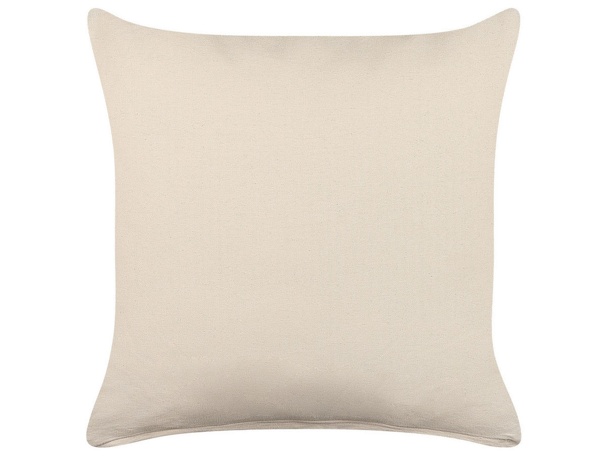 DEKOKISSEN 2er-Set Beige 45/45 cm Howea - Beige, Naturmaterialen/Textil (45/45cm) - Beliani