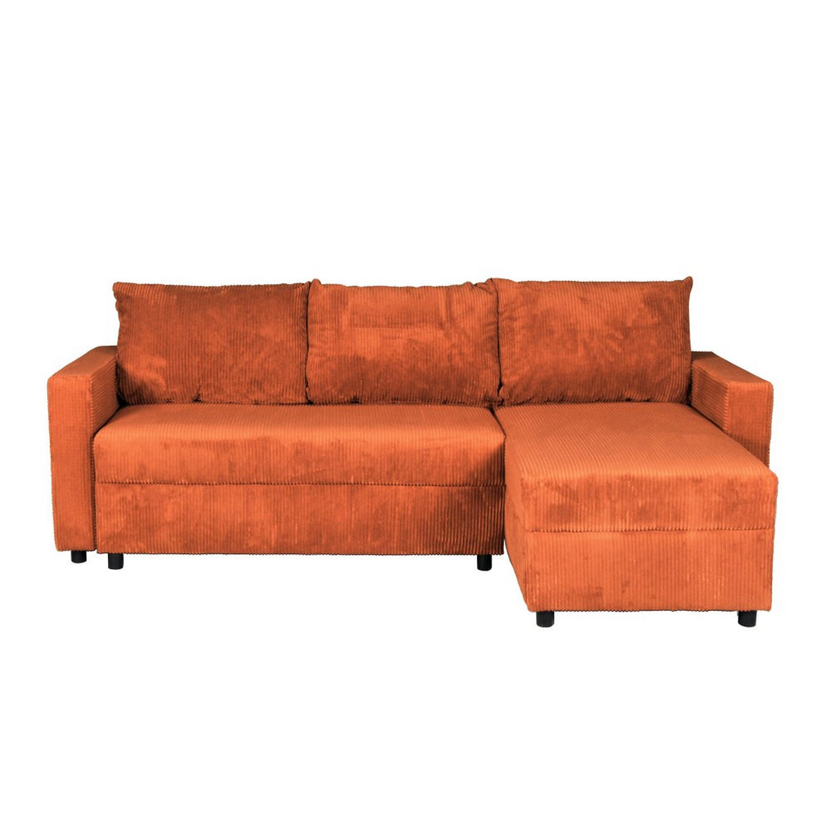 ECKSOFA THEO/ umwandelbar und wendbar, mit Truhe in Cord - Terracotta - Terracotta, Textil (145/230cm) - Weber Industries
