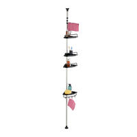 DUSCHREGAL - Schwarz, Kunststoff/Metall (33/311/21cm) - Relaxdays