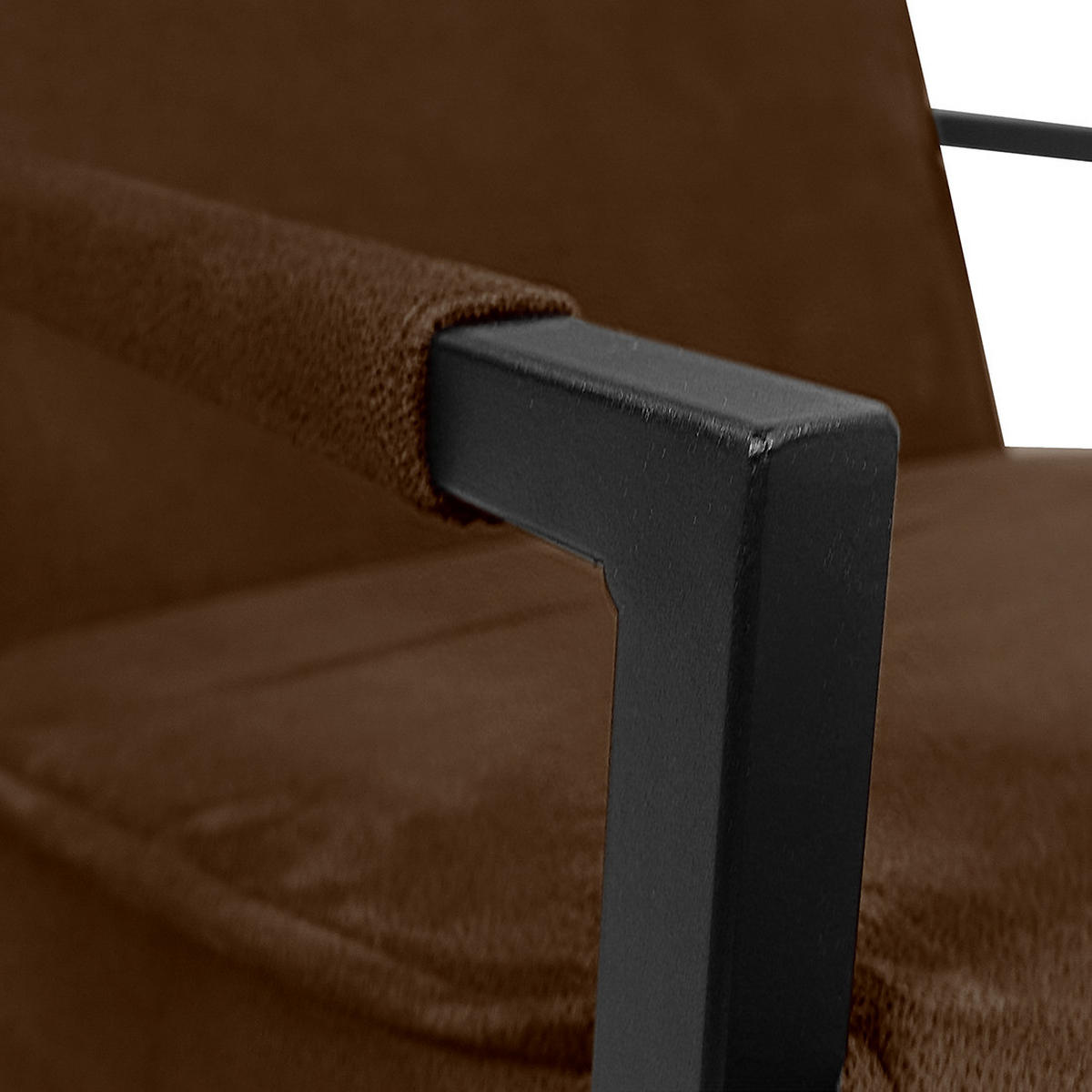 SESSEL - Strukturstoff / Metall - Braun, Textil (66/74/82cm) - home24