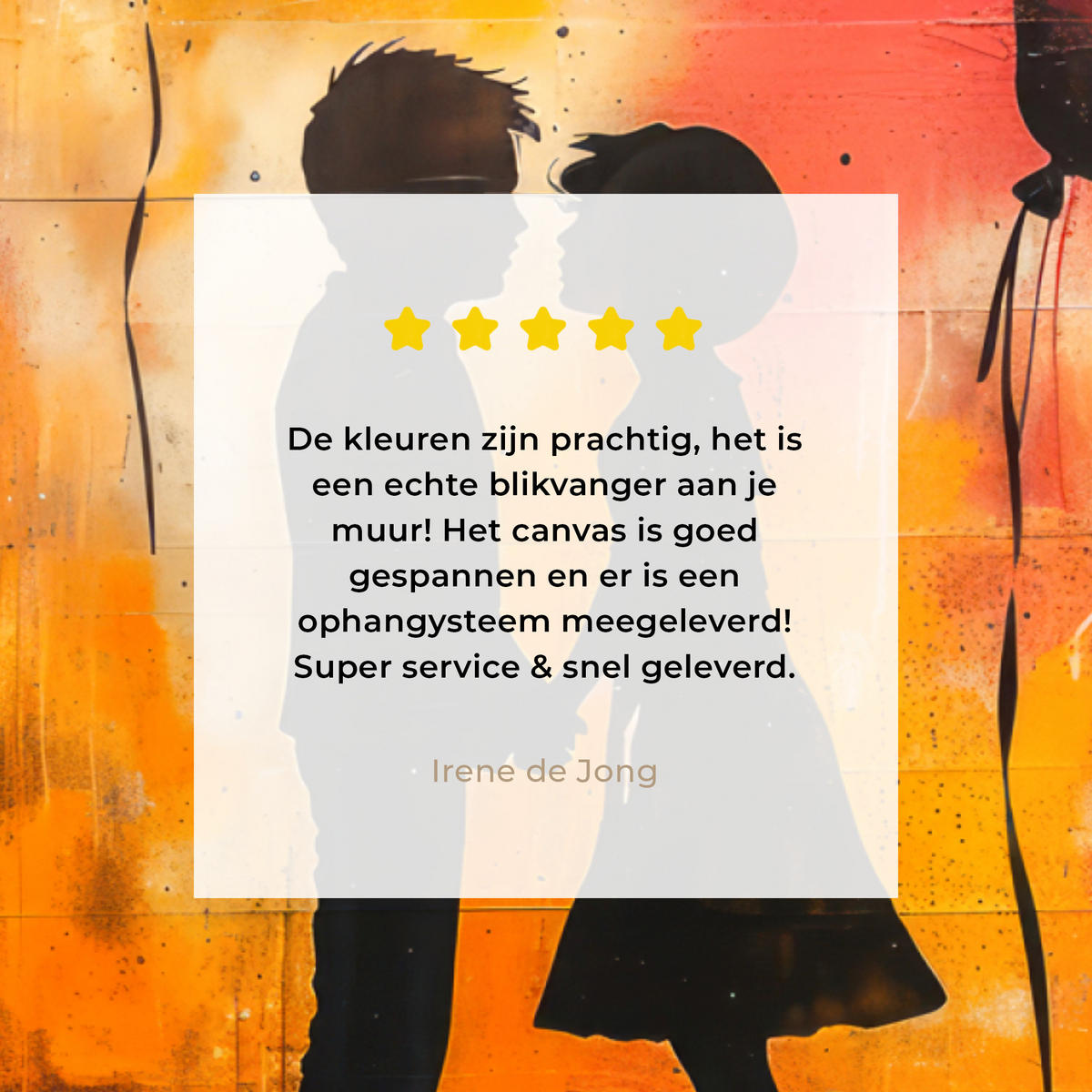 LEINWANDBILD Straßenkunst - Liebe - Graffiti - Kunst - Banksy Wandbild 40x30 cm - Orange, Textil (40/30cm) - MuchoWow