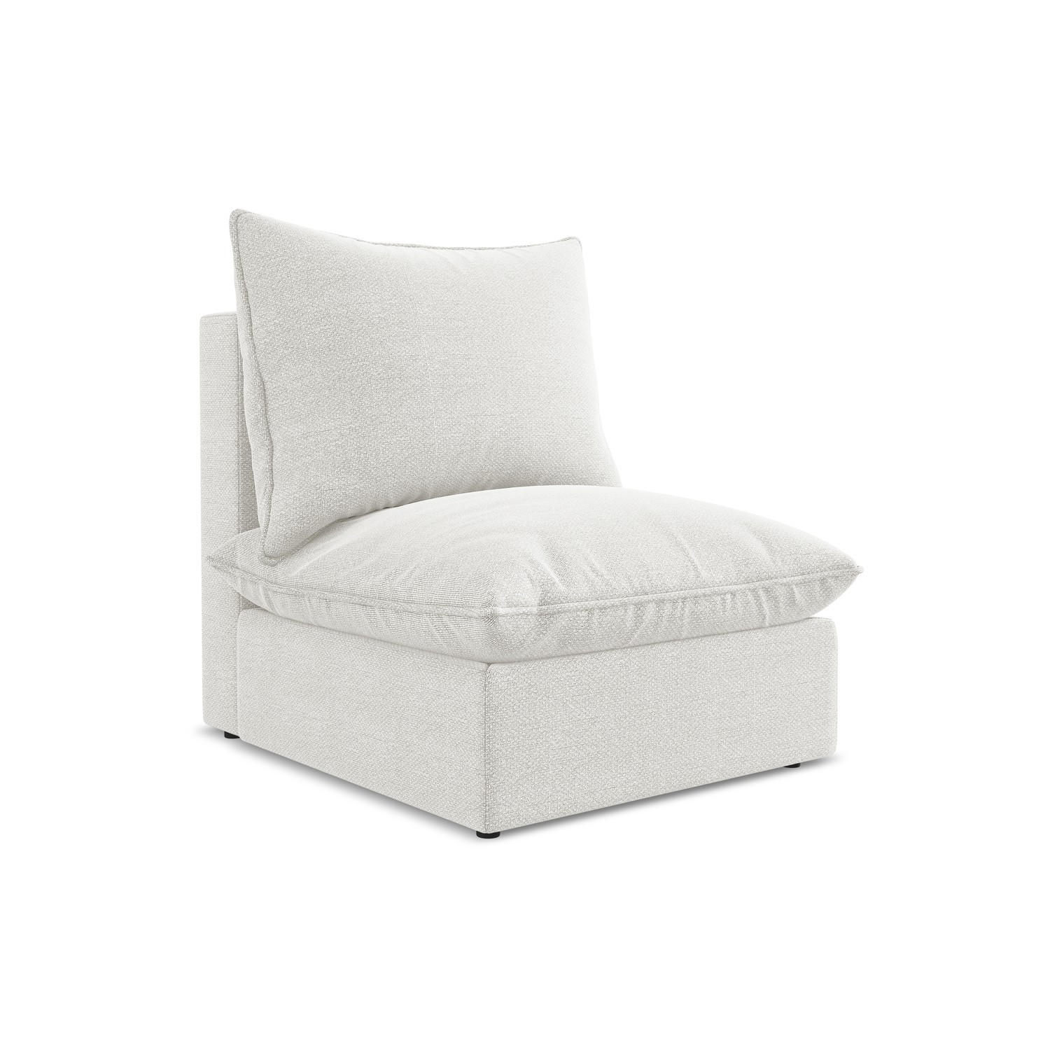 SOFAELEMENT Bouclé Stoff Weiß - Schwarz/Weiß, Holzwerkstoff/Kunststoff (75/77/90cm) - LaMiaSofa