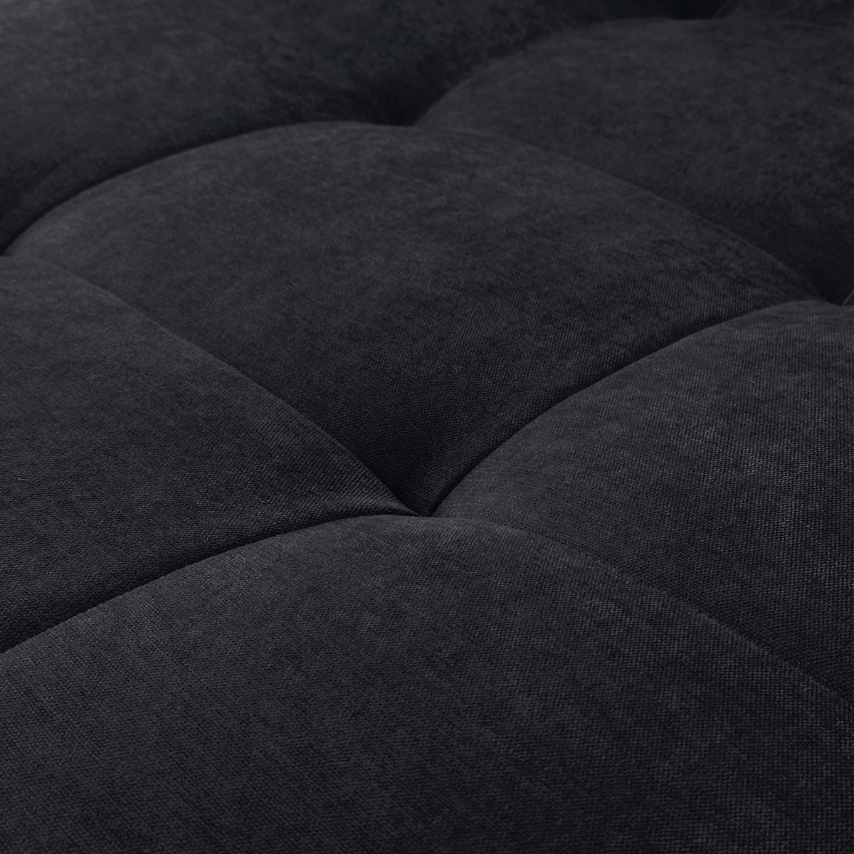 ECKSOFA Gepolstertes CLOUD mit Schlaffunktion und Bettkasten, Wind 99 - Schwarz, Textil (277/143cm) - Lookway