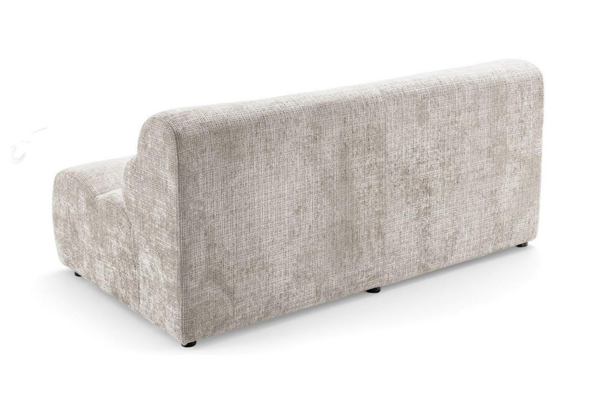 2-SITZER modulares Sofa VEER, Breite 213 cm Chenille Webstoff Creme - Creme/Schwarz, Holz/Kunststoff (213/75/95cm) - Muffo