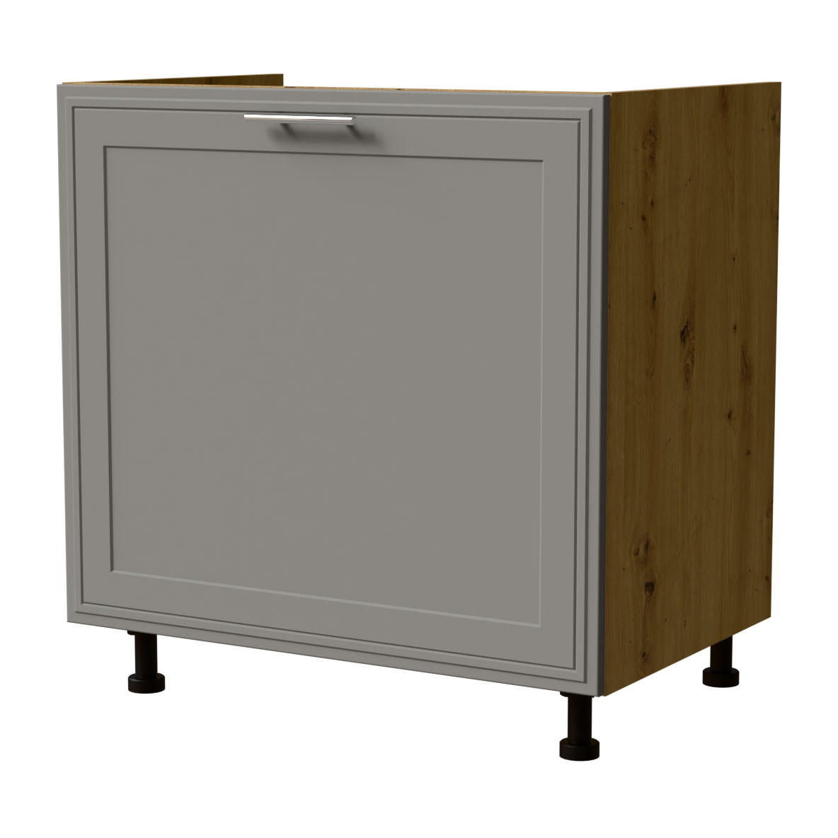 SPÜLENUNTERSCHRANK Salo D1ZA/80 Eiche Artisan / Dust Grey Matt 80 / 50 / 82cm - Blum Teilauszug - Eiche Artisan/Grau, Holz/Holzwerkstoff (80/82/50cm) - Feldmann-Wohnen